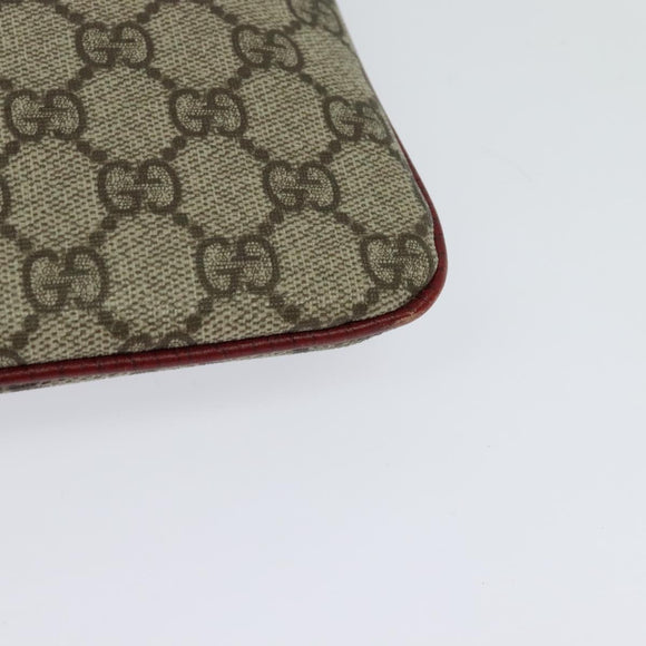 GUCCI GG Supreme Hand Bag PVC Beige Silver 117551 Auth 119722