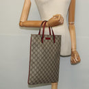 GUCCI GG Supreme Hand Bag PVC Beige Silver 117551 Auth 119722-21