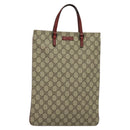 GUCCI GG Supreme Hand Bag PVC Beige Silver 117551 Auth 119722-13