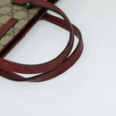 GUCCI GG Supreme Hand Bag PVC Beige Silver 117551 Auth 119722-7