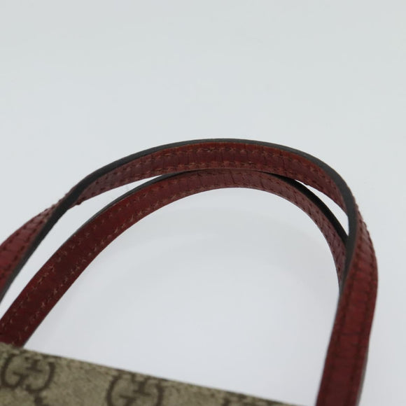 GUCCI GG Supreme Hand Bag PVC Beige Silver 117551 Auth 119722