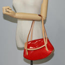 LOUIS VUITTON Vernis Biscayne Bay PM Shoulder Bag Red M91291 LV Auth 119730A-23