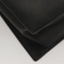 Salvatore Ferragamo Gancini Hand Bag Leather Black Silver Auth 119734-16