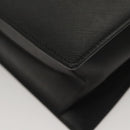 Salvatore Ferragamo Gancini Hand Bag Leather Black Silver Auth 119734-17