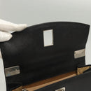 Salvatore Ferragamo Gancini Hand Bag Leather Black Silver Auth 119734-10