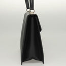 Salvatore Ferragamo Gancini Hand Bag Leather Black Silver Auth 119734-4