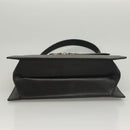 Salvatore Ferragamo Gancini Hand Bag Leather Black Silver Auth 119734-5