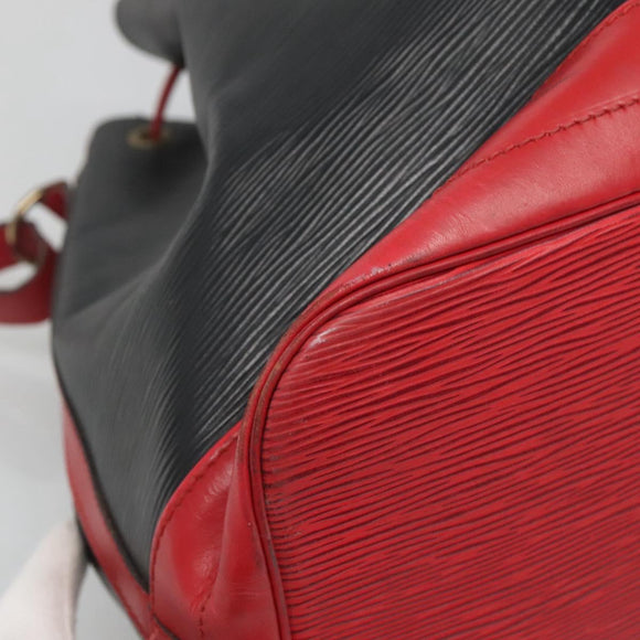 LOUIS VUITTON Epi Noe Shoulder Bag Bicolor Black Red M44017 LV Auth 119756