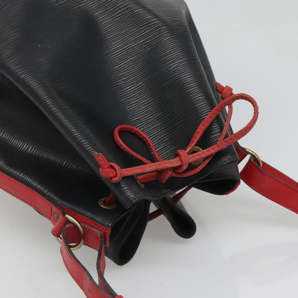 LOUIS VUITTON Epi Noe Shoulder Bag Bicolor Black Red M44017 LV Auth 119756