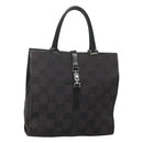 GUCCI GG Canvas Jackie Hand Bag Black Silver 002 1064 3444 Auth 119758-1