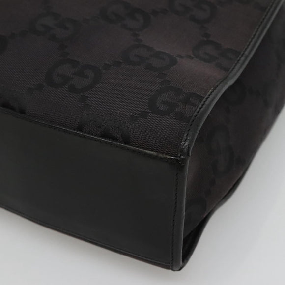 GUCCI GG Canvas Jackie Hand Bag Black Silver 002 1064 3444 Auth 119758