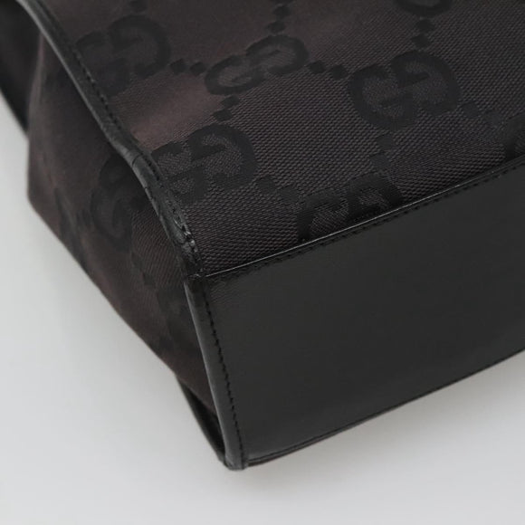 GUCCI GG Canvas Jackie Hand Bag Black Silver 002 1064 3444 Auth 119758