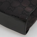 GUCCI GG Canvas Jackie Hand Bag Black Silver 002 1064 3444 Auth 119758-16