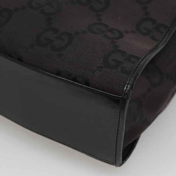 GUCCI GG Canvas Jackie Hand Bag Black Silver 002 1064 3444 Auth 119758