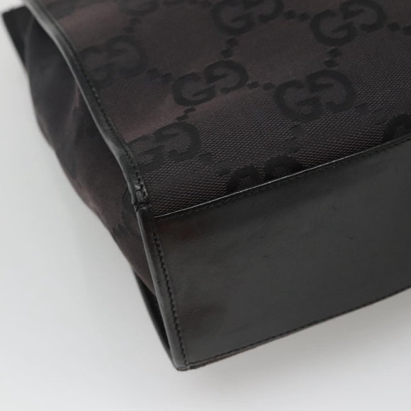 GUCCI GG Canvas Jackie Hand Bag Black Silver 002 1064 3444 Auth 119758