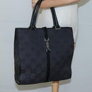 GUCCI GG Canvas Jackie Hand Bag Black Silver 002 1064 3444 Auth 119758-22