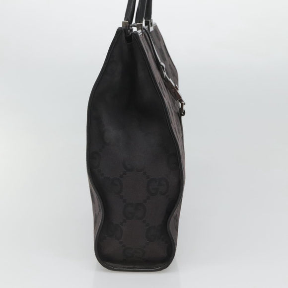 GUCCI GG Canvas Jackie Hand Bag Black Silver 002 1064 3444 Auth 119758