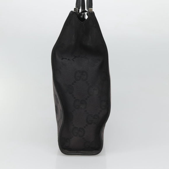 GUCCI GG Canvas Jackie Hand Bag Black Silver 002 1064 3444 Auth 119758