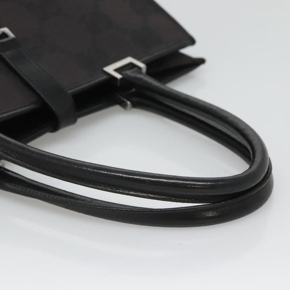 GUCCI GG Canvas Jackie Hand Bag Black Silver 002 1064 3444 Auth 119758