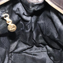 Salvatore Ferragamo Vala Hand Bag Canvas Dark Brown Gold Auth 119792-19