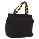 Salvatore Ferragamo Vala Hand Bag Canvas Dark Brown Gold Auth 119792-1
