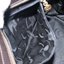 Salvatore Ferragamo Vala Hand Bag Canvas Dark Brown Gold Auth 119792-20
