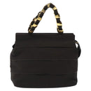 Salvatore Ferragamo Vala Hand Bag Canvas Dark Brown Gold Auth 119792-13