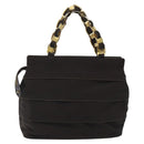 Salvatore Ferragamo Vala Hand Bag Canvas Dark Brown Gold Auth 119792-2