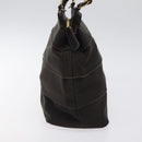 Salvatore Ferragamo Vala Hand Bag Canvas Dark Brown Gold Auth 119792-3