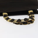 Salvatore Ferragamo Vala Hand Bag Canvas Dark Brown Gold Auth 119792-7