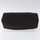 Salvatore Ferragamo Vala Hand Bag Canvas Dark Brown Gold Auth 119792-5