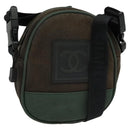 CHANEL COCO Mark Sports Line Shoulder Bag Canvas Brown CC Auth 119814-1