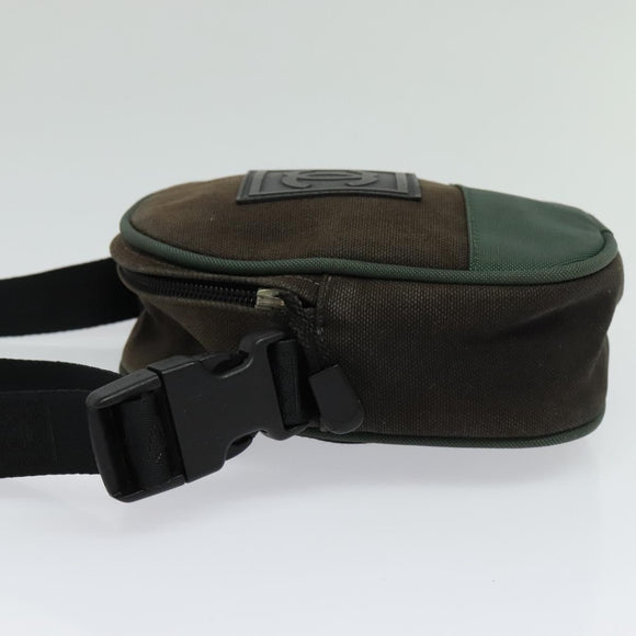 CHANEL COCO Mark Sports Line Shoulder Bag Canvas Brown CC Auth 119814