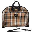 Burberrys Nova Check Garment Cover Canvas Beige Gold Auth 119821-1