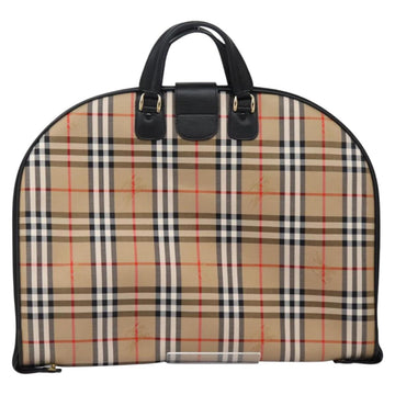 Burberrys Nova Check Garment Cover Canvas Beige Gold Auth 119821 - 0