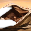 CELINE Macadam Canvas Shoulder Bag PVC Leather Brown Gold Auth 119835-11