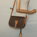 CELINE Macadam Canvas Shoulder Bag PVC Leather Brown Gold Auth 119835-22