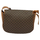 CELINE Macadam Canvas Shoulder Bag PVC Leather Brown Gold Auth 119835-2