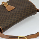 CELINE Macadam Canvas Shoulder Bag PVC Leather Brown Gold Auth 119835-6