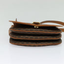 CELINE Macadam Canvas Shoulder Bag PVC Leather Brown Gold Auth 119835-5