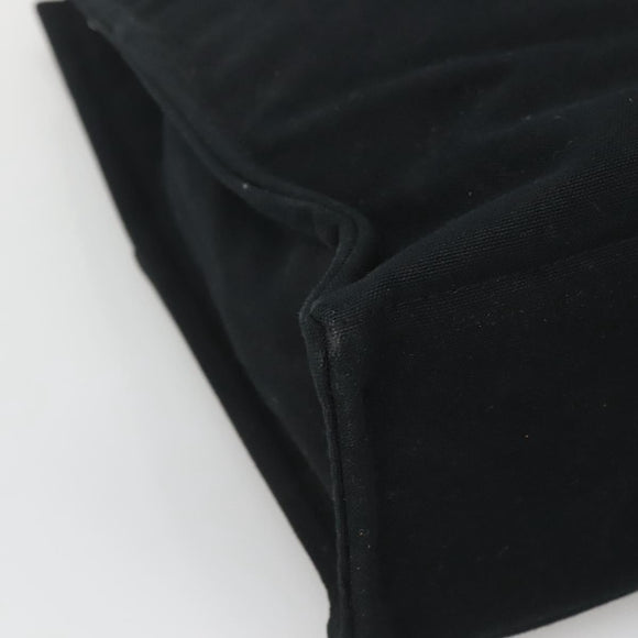 HERMES Fourre Tout MM Hand Bag Canvas Black Silver Auth 119846