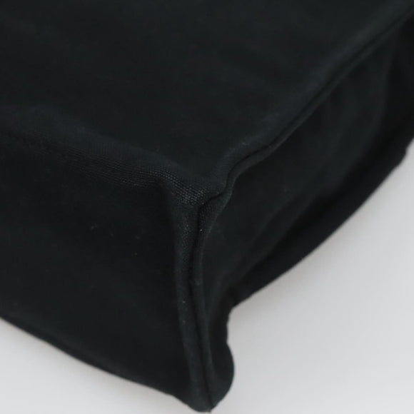 HERMES Fourre Tout MM Hand Bag Canvas Black Silver Auth 119846