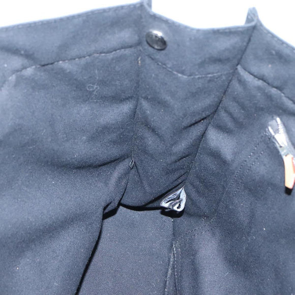 HERMES Fourre Tout MM Hand Bag Canvas Black Silver Auth 119846