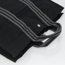 HERMES Fourre Tout MM Hand Bag Canvas Black Silver Auth 119846-6