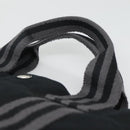 HERMES Fourre Tout MM Hand Bag Canvas Black Silver Auth 119846-8