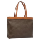 CELINE Macadam Canvas Tote Bag PVC Leather Brown Gold Auth 119866-1