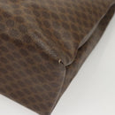 CELINE Macadam Canvas Tote Bag PVC Leather Brown Gold Auth 119866-14