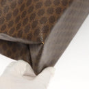 CELINE Macadam Canvas Tote Bag PVC Leather Brown Gold Auth 119866-15