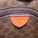 CELINE Macadam Canvas Tote Bag PVC Leather Brown Gold Auth 119866-12