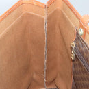 CELINE Macadam Canvas Tote Bag PVC Leather Brown Gold Auth 119866-18